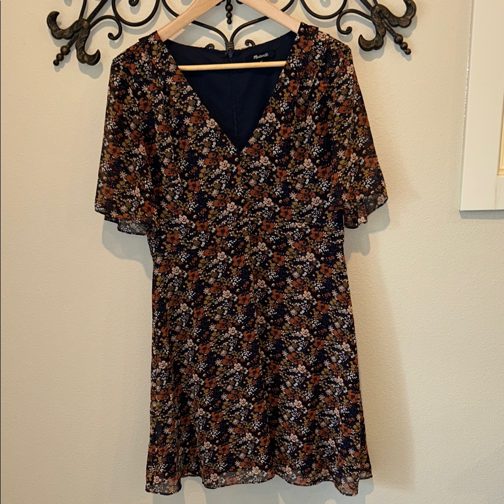 MADEWELL "ORCHARD" FLUTTER SLEEVE DRESS SIZE 10